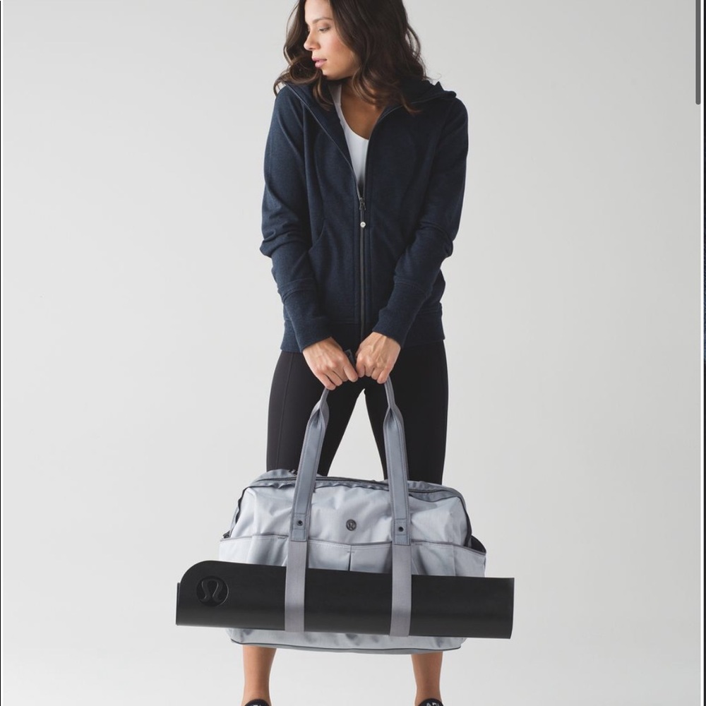 lululemon athletica Gray and Black Travel Bag
